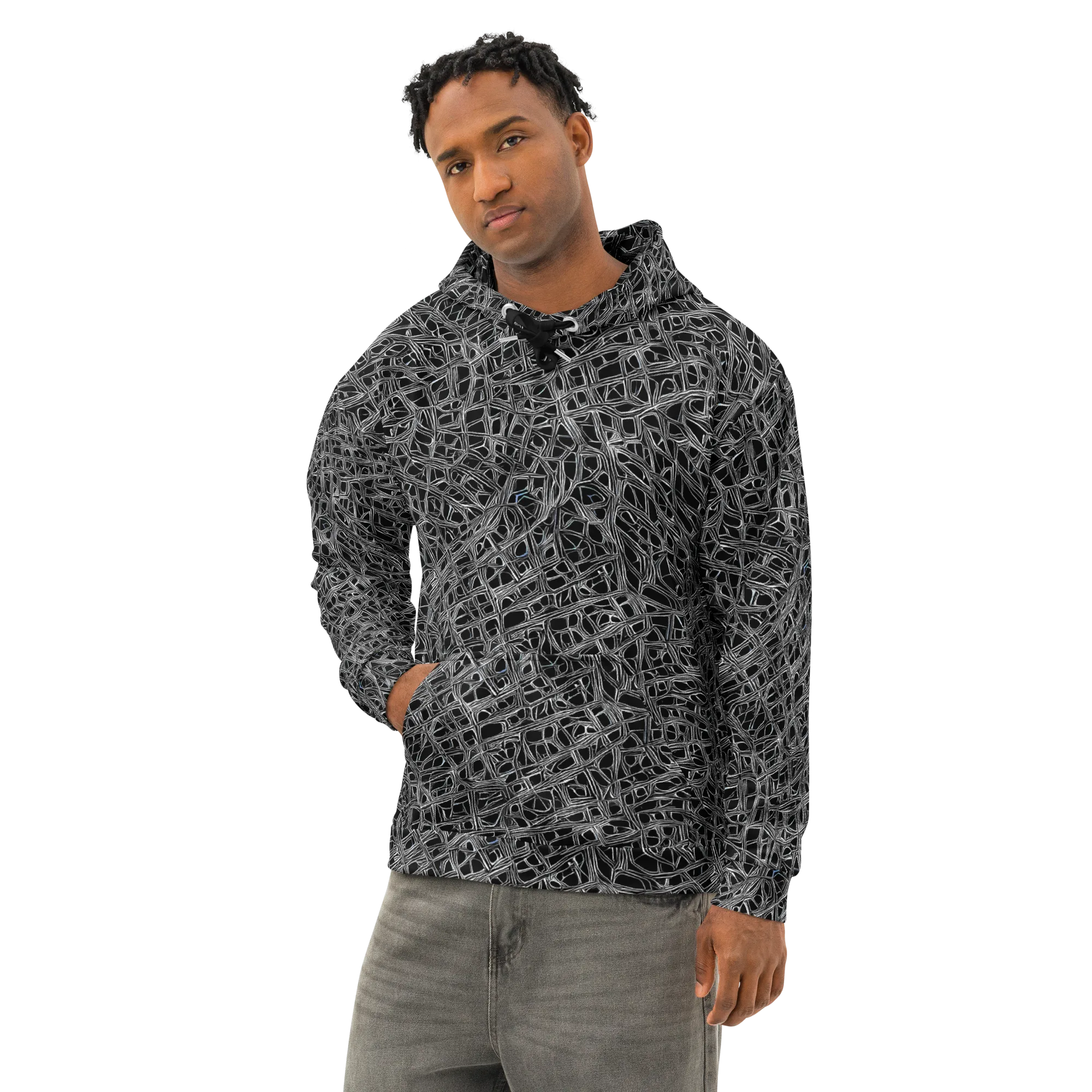 Whitewire on Cotton Hoodie — Left Front