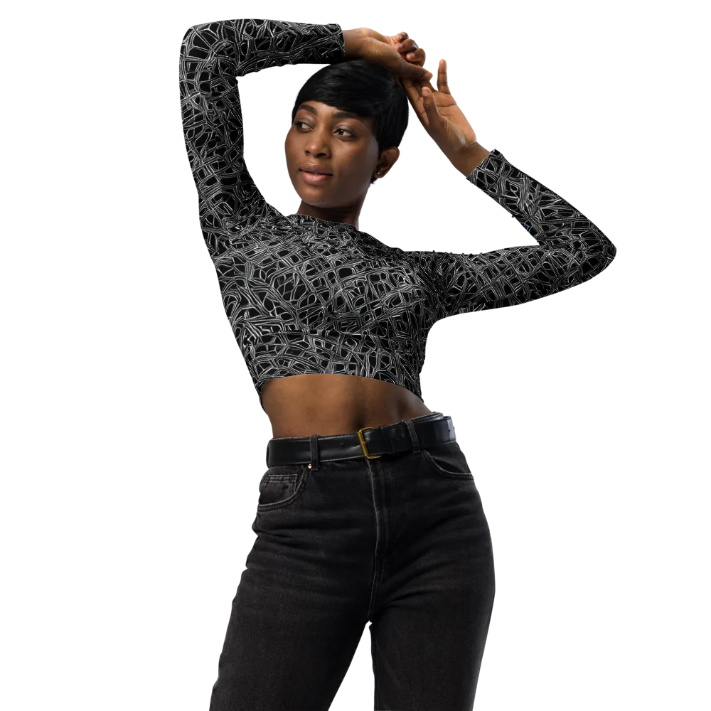 Whitewire on Long Sleeve Crop Top — Front
