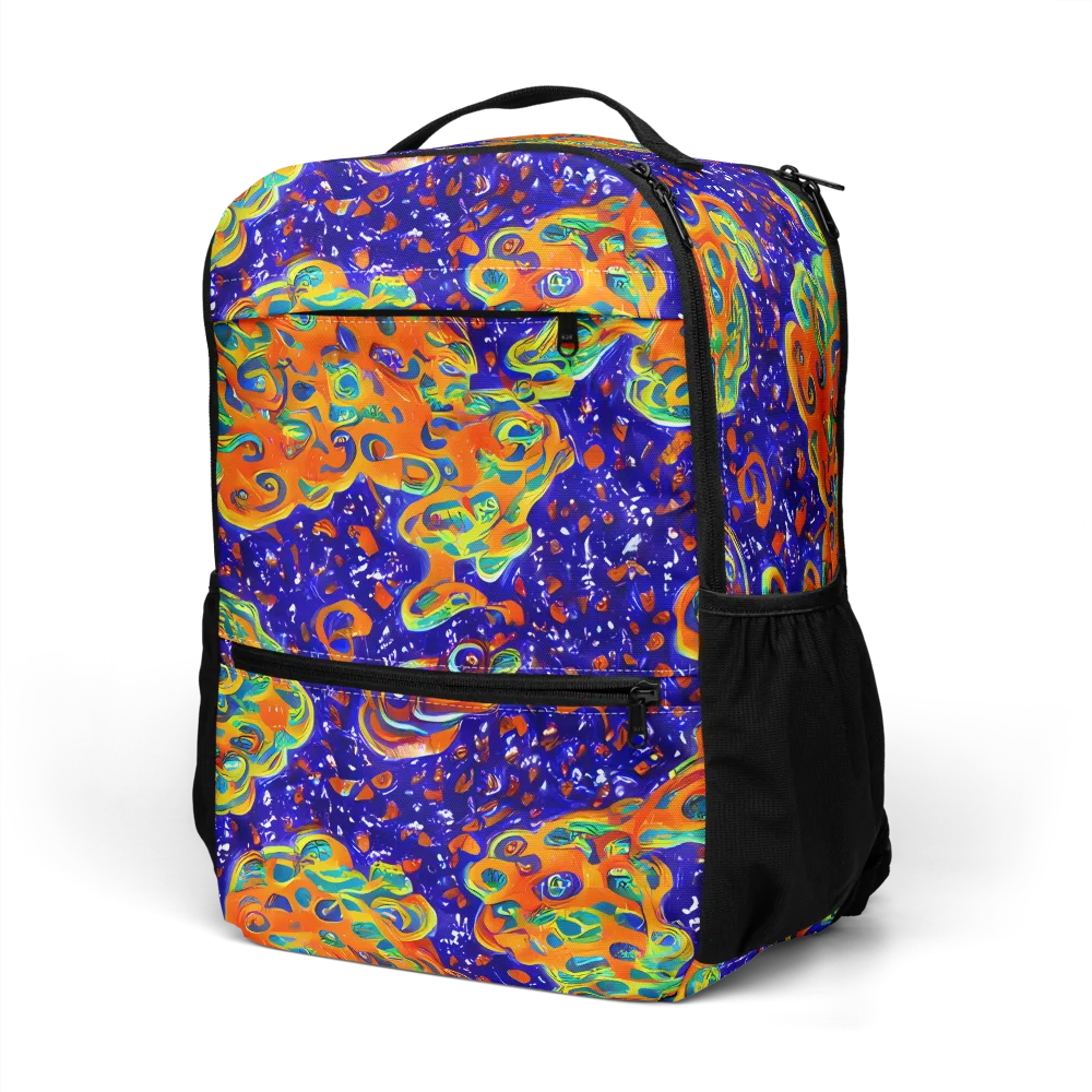 Blue Flame Bloom on Utility Backpack — Left Front