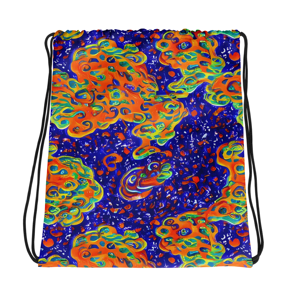Blue Flame Bloom on Drawstring Bag — Photo