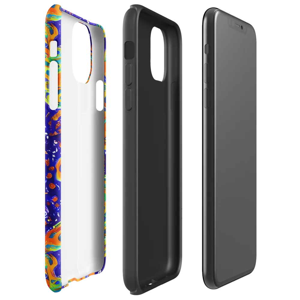 Blue Flame Bloom on Tough Case for iPhone® — Right