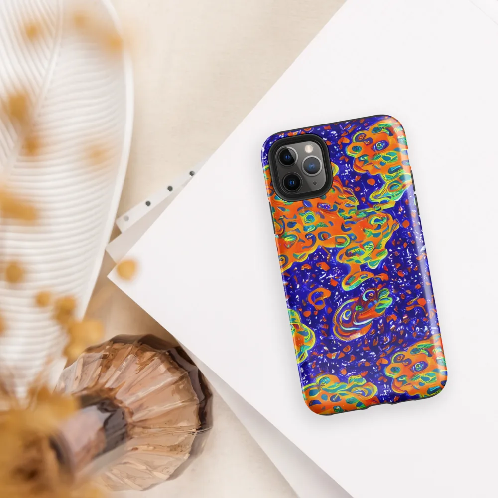 Blue Flame Bloom on Tough Case for iPhone® — Front