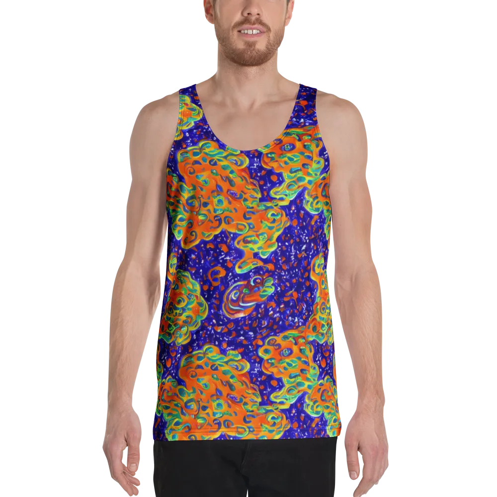 Blue Flame Bloom on Men's Tank Top — Front