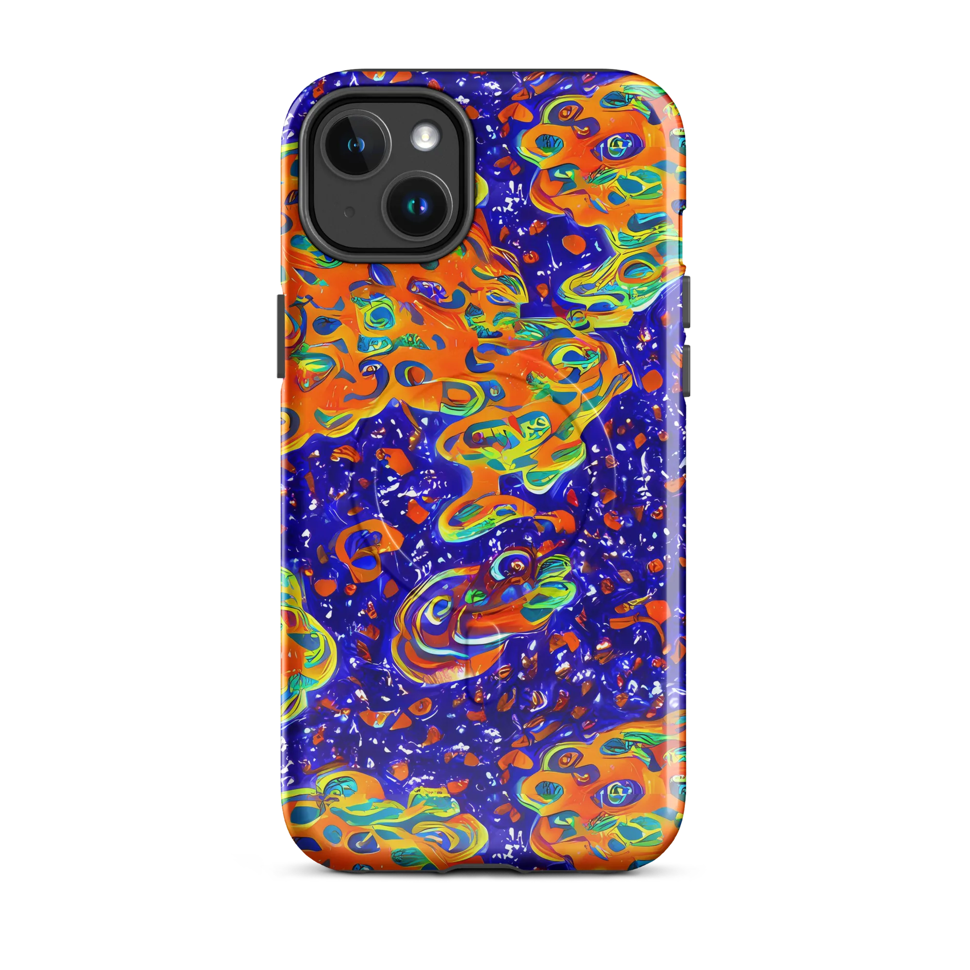 Blue Flame Bloom on MagSafe Tough Case for iPhone® — Front