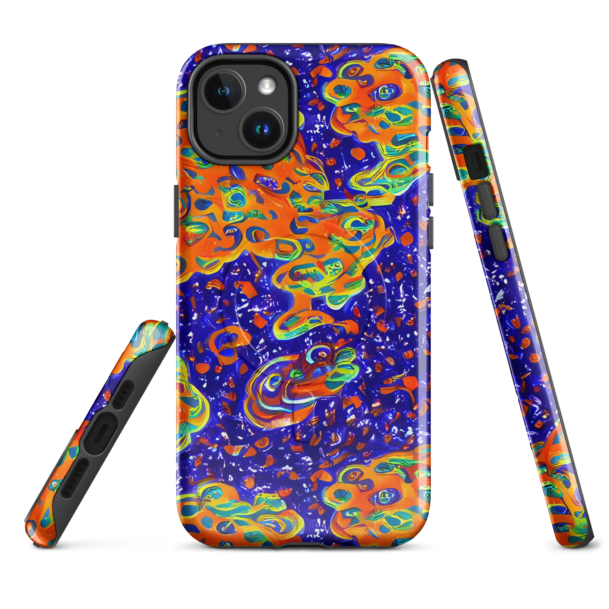 Blue Flame Bloom on MagSafe Tough Case for iPhone® — Front
