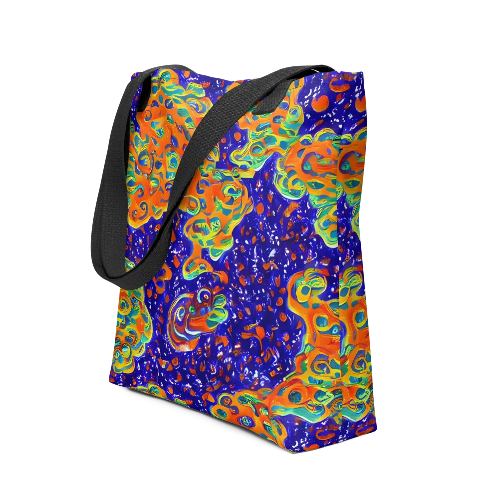 Blue Flame Bloom on Tote Bag — Front
