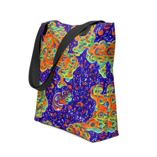 Blue Flame Bloom on a Tote Bag
