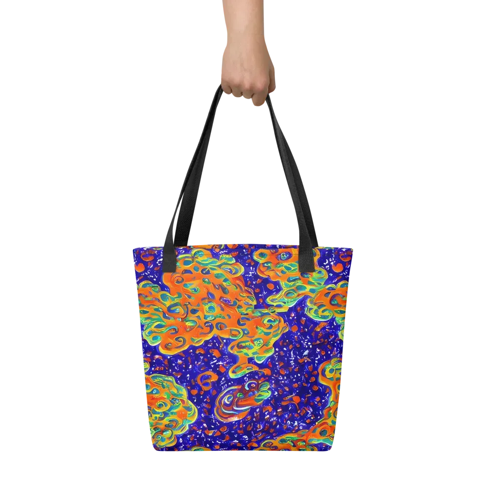 Blue Flame Bloom on Tote Bag — Front