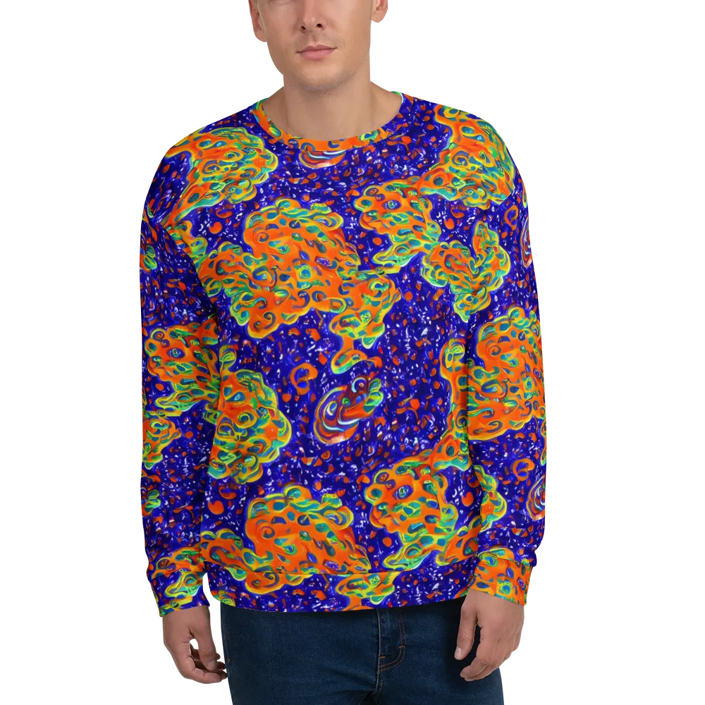 Blue Flame Bloom on Sweatshirt — Front