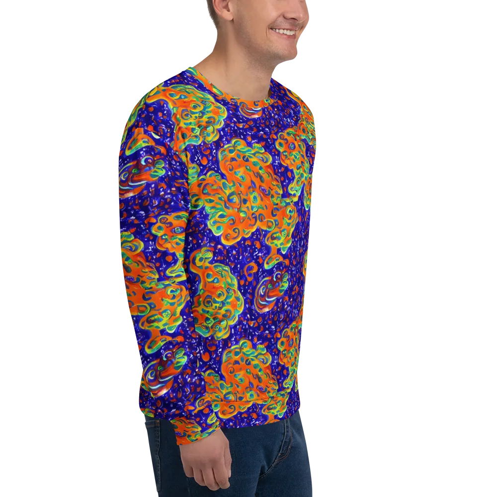 Blue Flame Bloom on Sweatshirt — Right Front