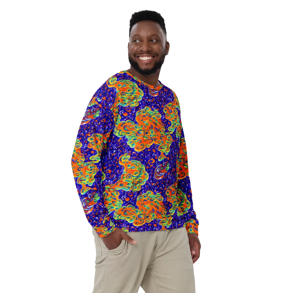 Blue Flame Bloom on Sweatshirt — Front