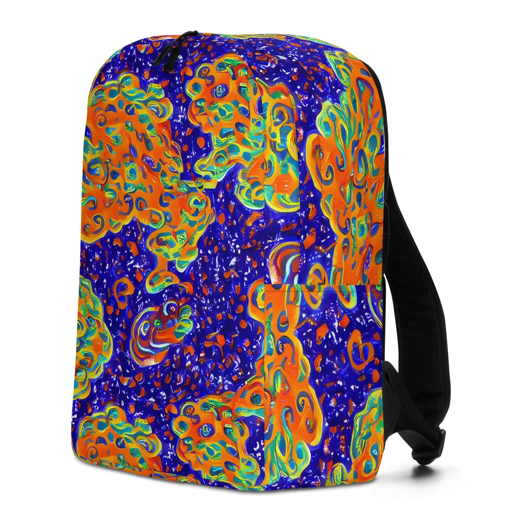 Blue Flame Bloom on Minimalist Backpack — Left