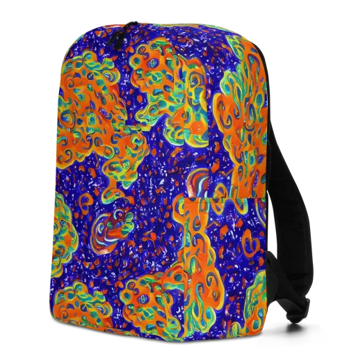 Blue Flame Bloom on a Minimalist Backpack