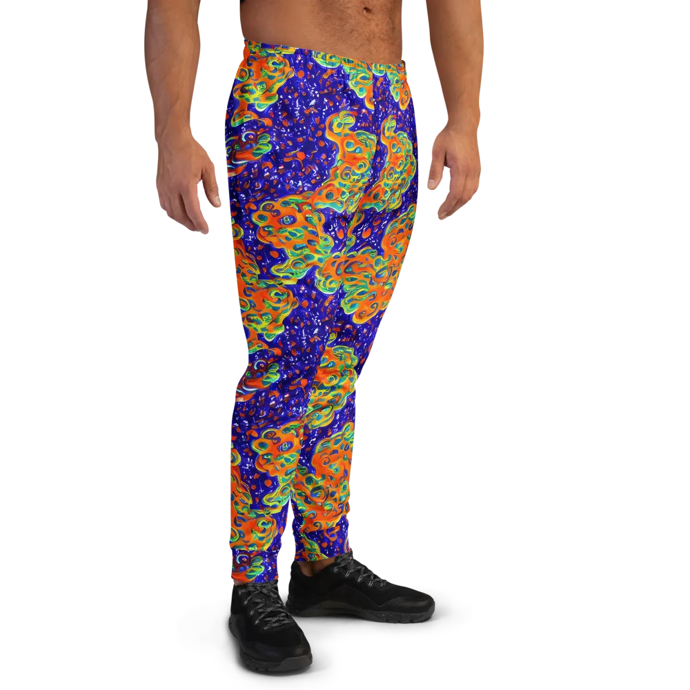 Blue Flame Bloom on Men's Joggers — Right