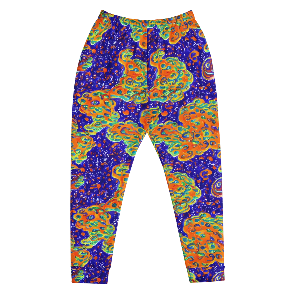 Blue Flame Bloom on Men's Joggers — Front