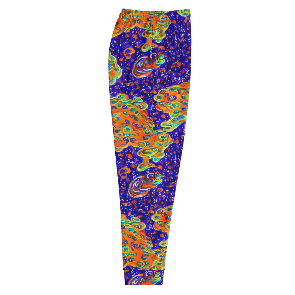 Blue Flame Bloom on Men's Joggers — Right