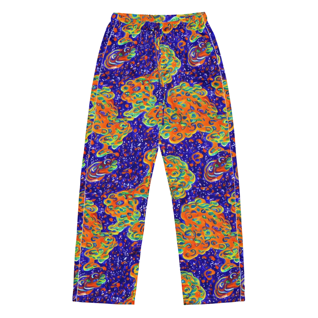Blue Flame Bloom on Women's Pajama Pants — Front