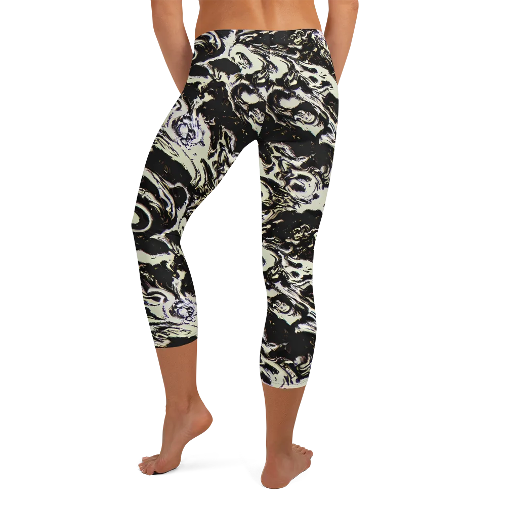 Black Opal Surge on Capri Leggings — Back