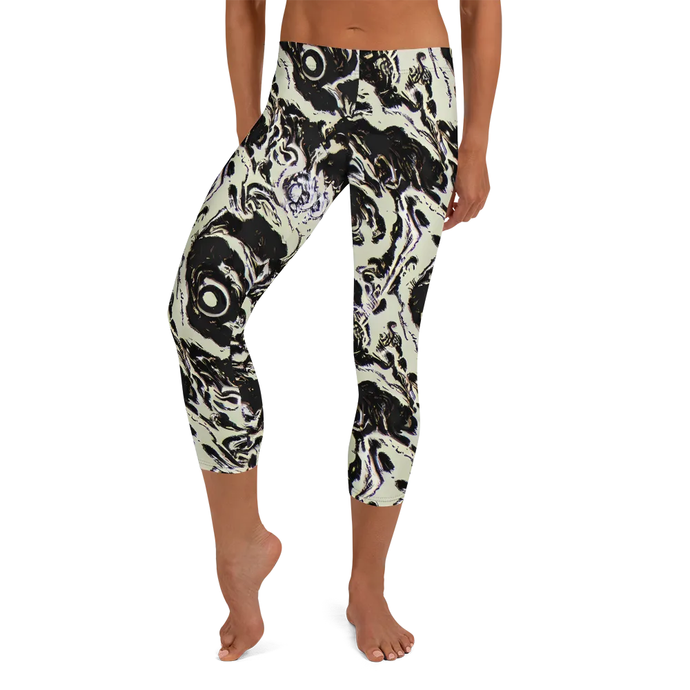 Black Opal Surge on Capri Leggings — Front