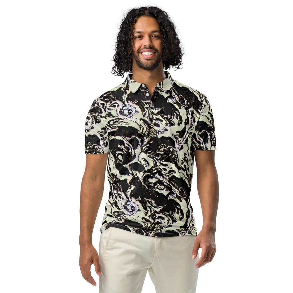 Black Opal Surge on Men's Slim Fit Polo Shirt — Front