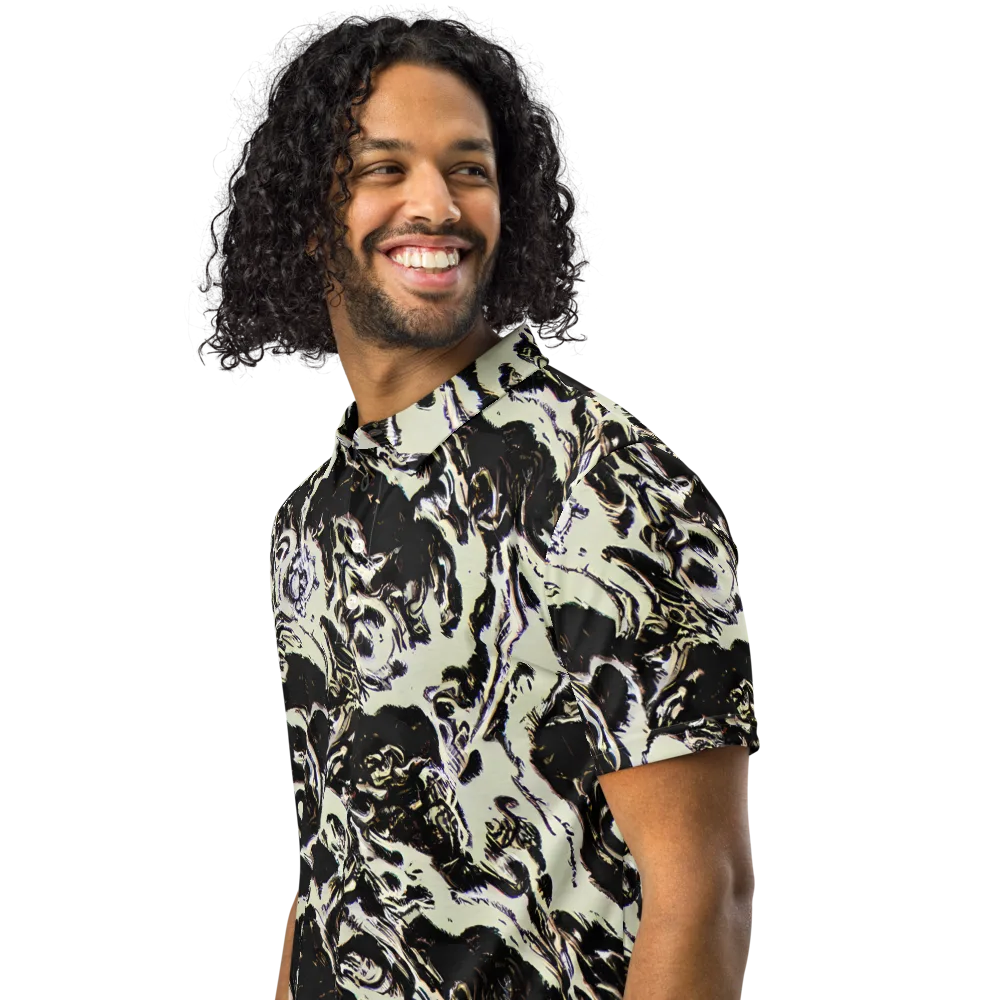 Black Opal Surge on Men's Slim Fit Polo Shirt — Left Front