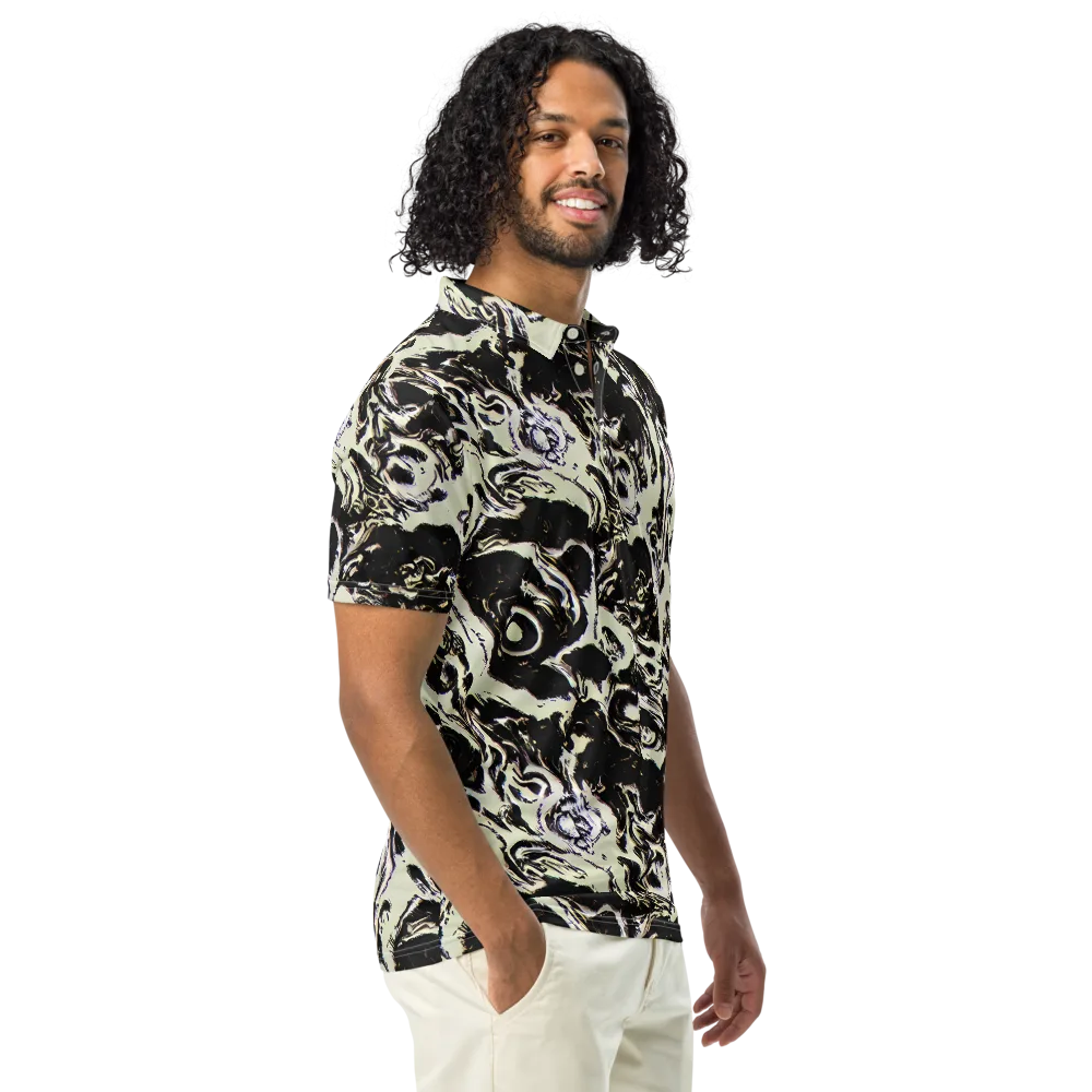 Black Opal Surge on Men's Slim Fit Polo Shirt — Right Front