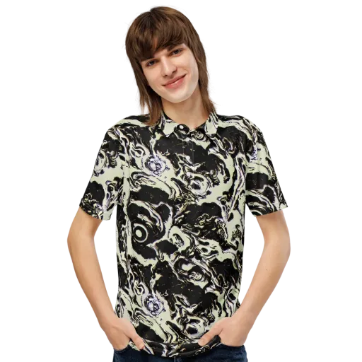 Black Opal Surge on a Men's Slim Fit Polo Shirt