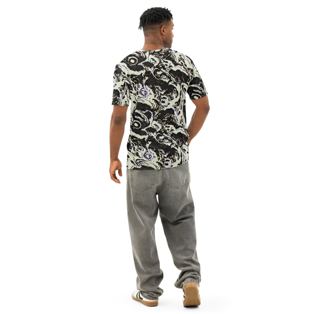 Black Opal Surge on Men's Cotton Crew Neck T-Shirt — Back
