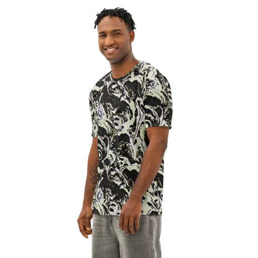 Black Opal Surge on a Men's Cotton Crew Neck T-Shirt