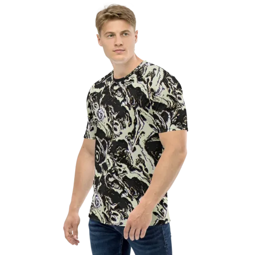 Black Opal Surge on a Men's Crew Neck T-Shirt