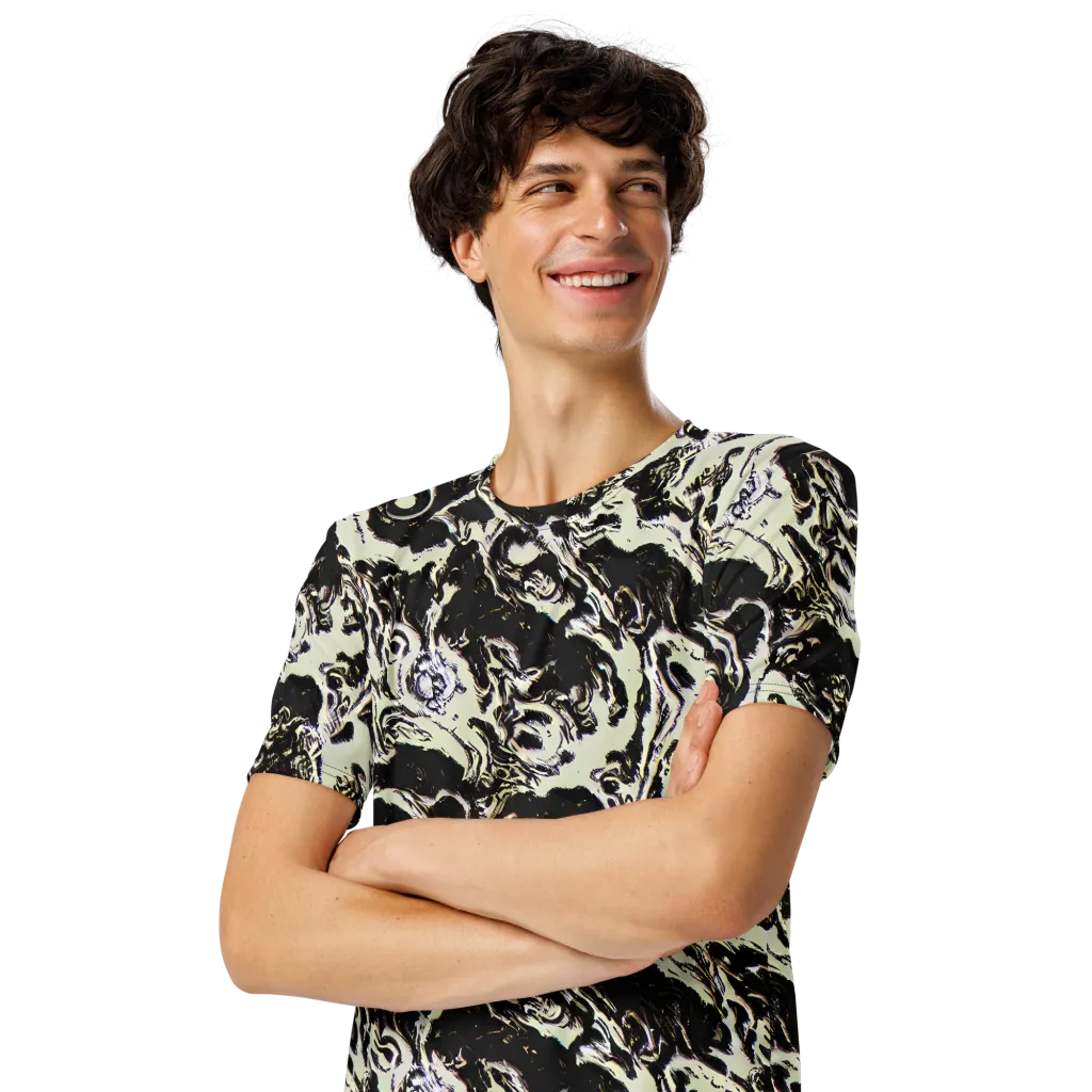 Black Opal Surge on Men's Crew Neck T-Shirt — Left Front