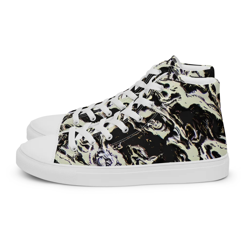 Black Opal Surge on Men's High Top Canvas Shoes — Left