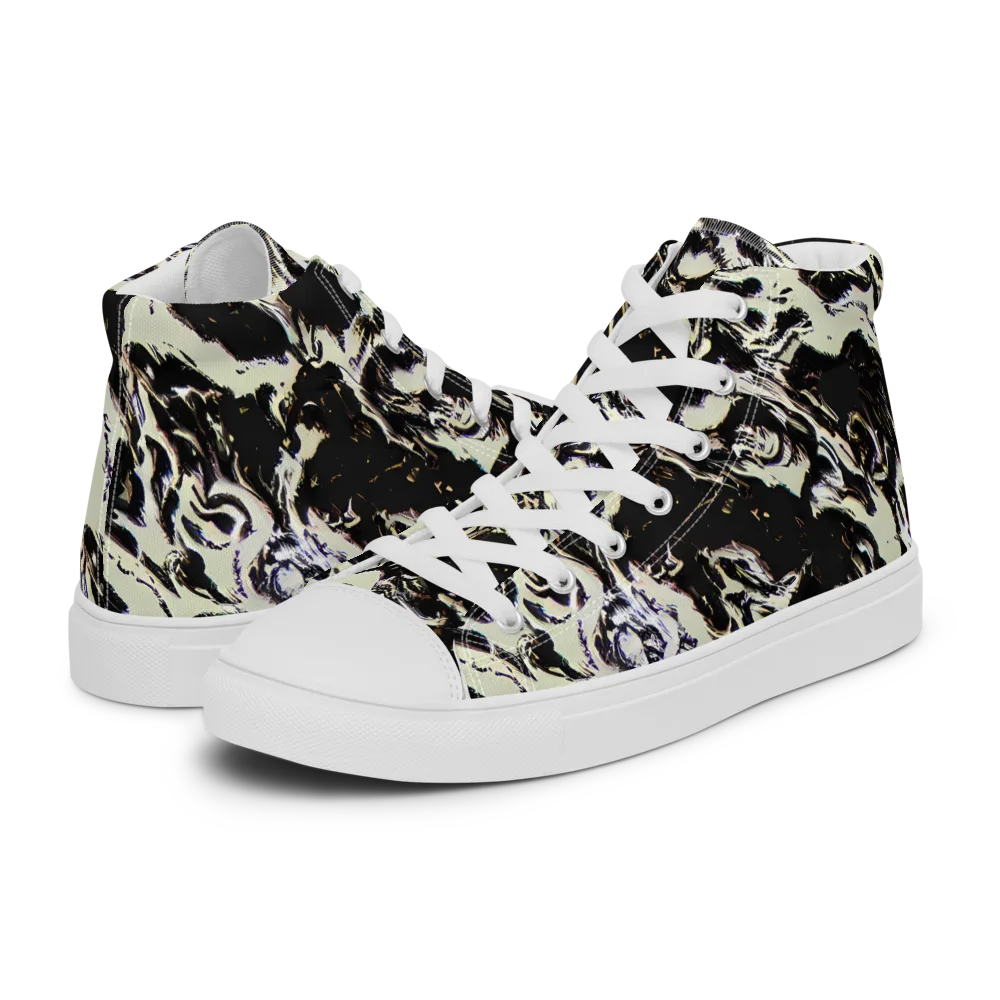 Black Opal Surge on Men's High Top Canvas Shoes — Left