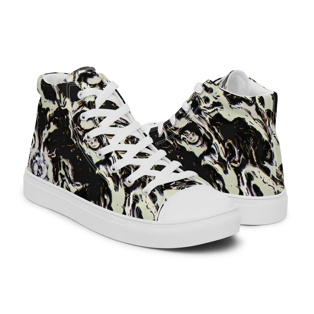 Black Opal Surge on Men's High Top Canvas Shoes — Right