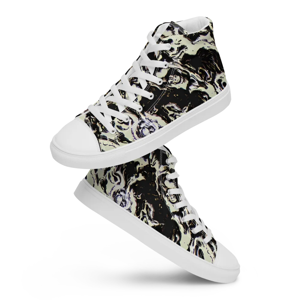 Black Opal Surge on Men's High Top Canvas Shoes — Front