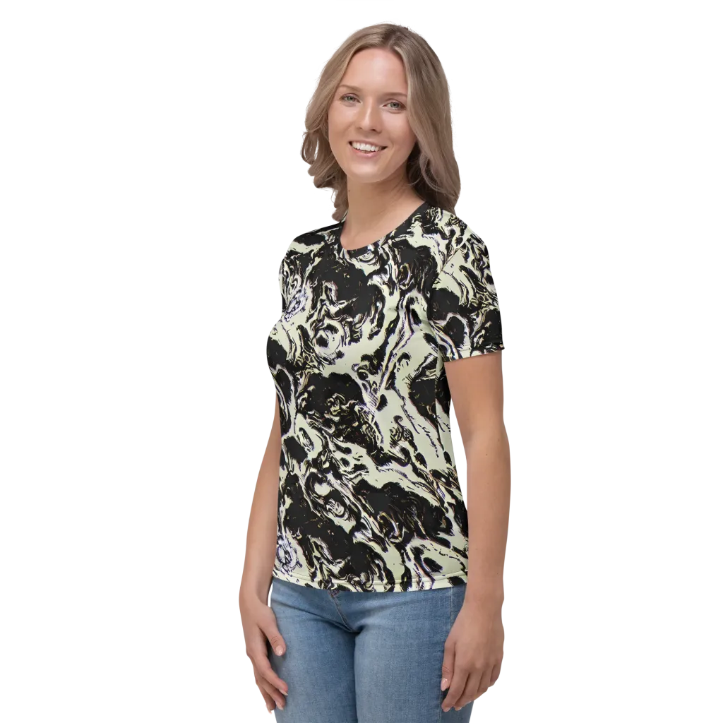 Black Opal Surge on Women's Crew Neck T-Shirt — Left