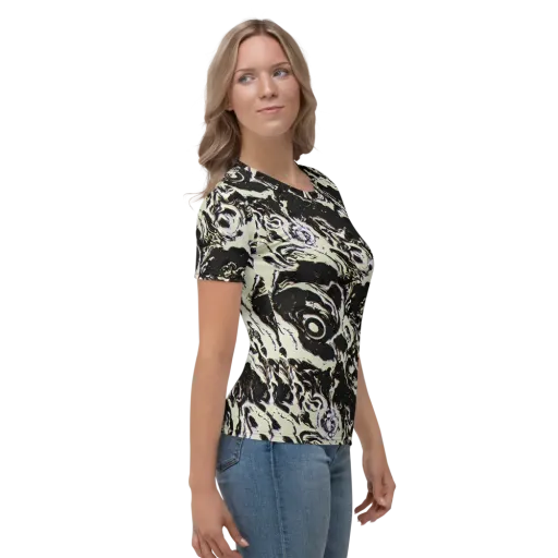 Black Opal Surge on a Women's Crew Neck T-Shirt