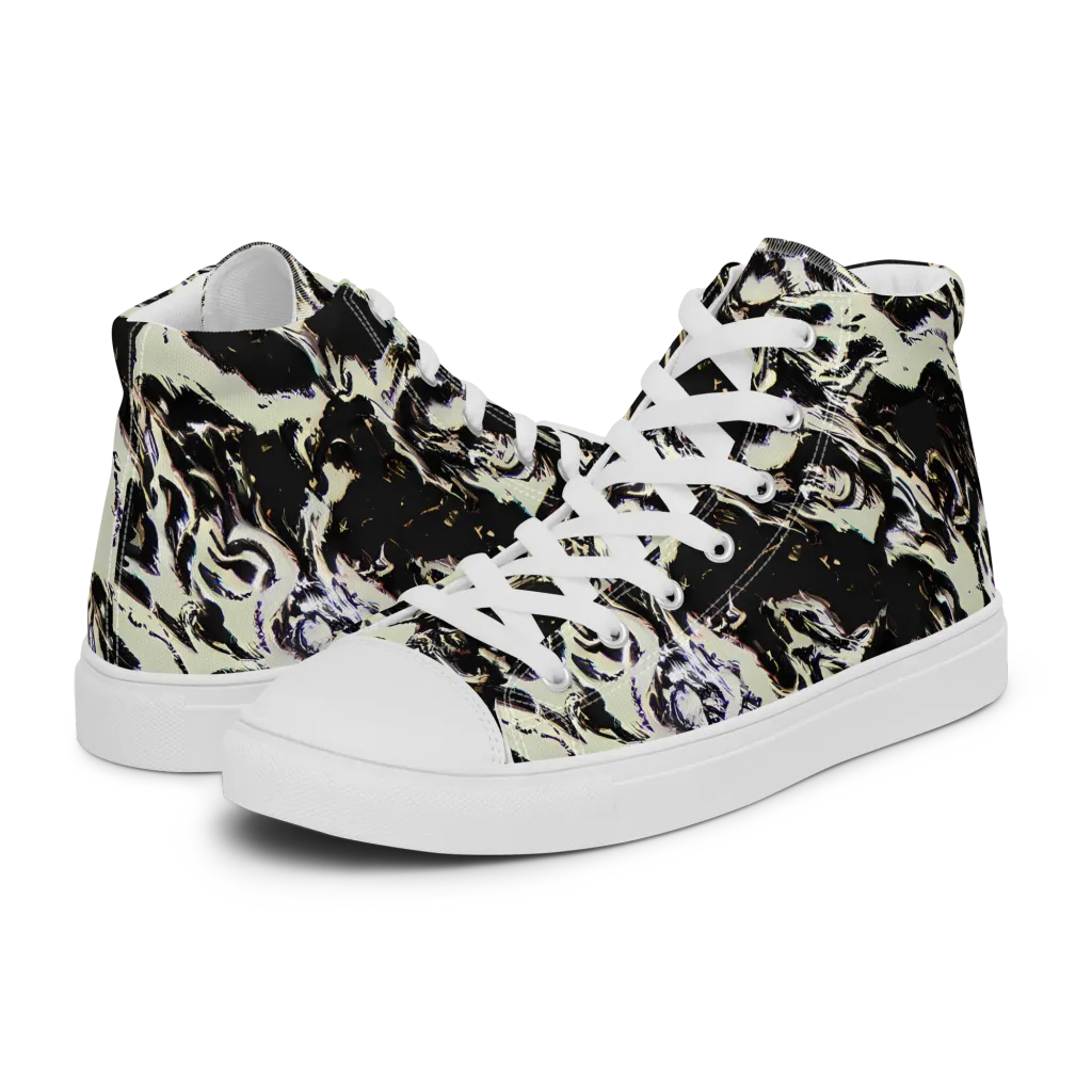 Black Opal Surge on Women's High Top Canvas Shoes — Left