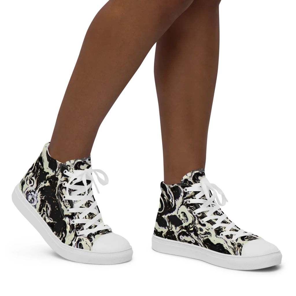 Black Opal Surge on Women's High Top Canvas Shoes — Right