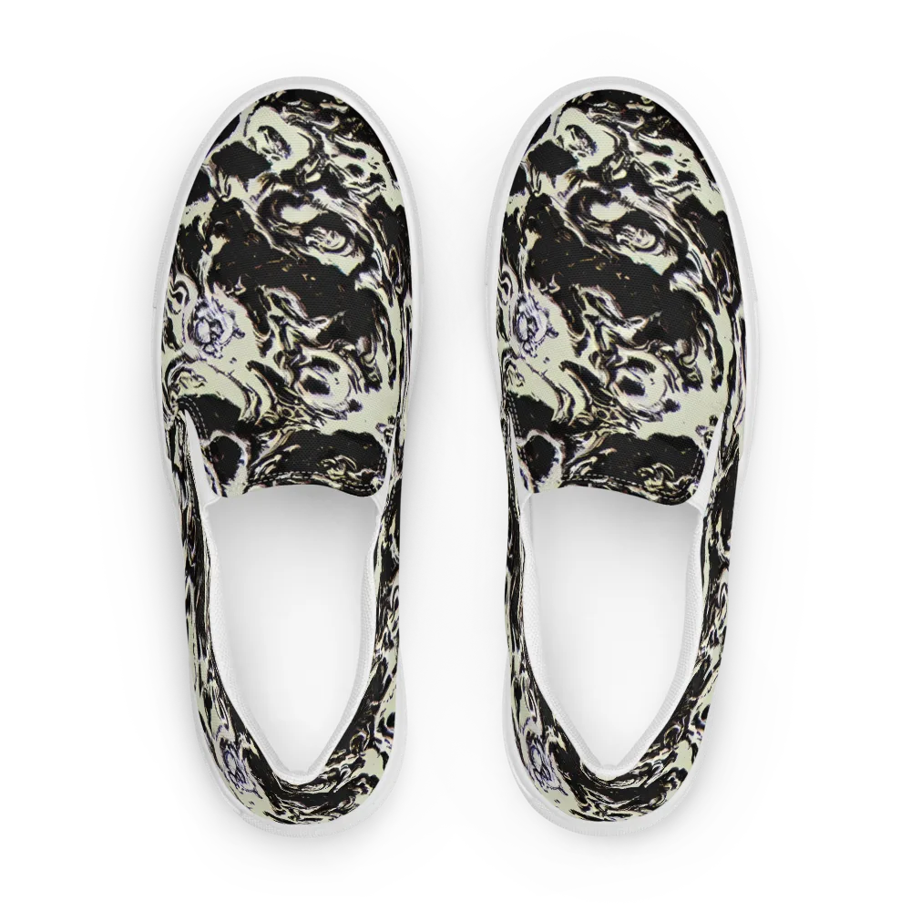 Black Opal Surge on Men's Slip-On Canvas Shoes — Front