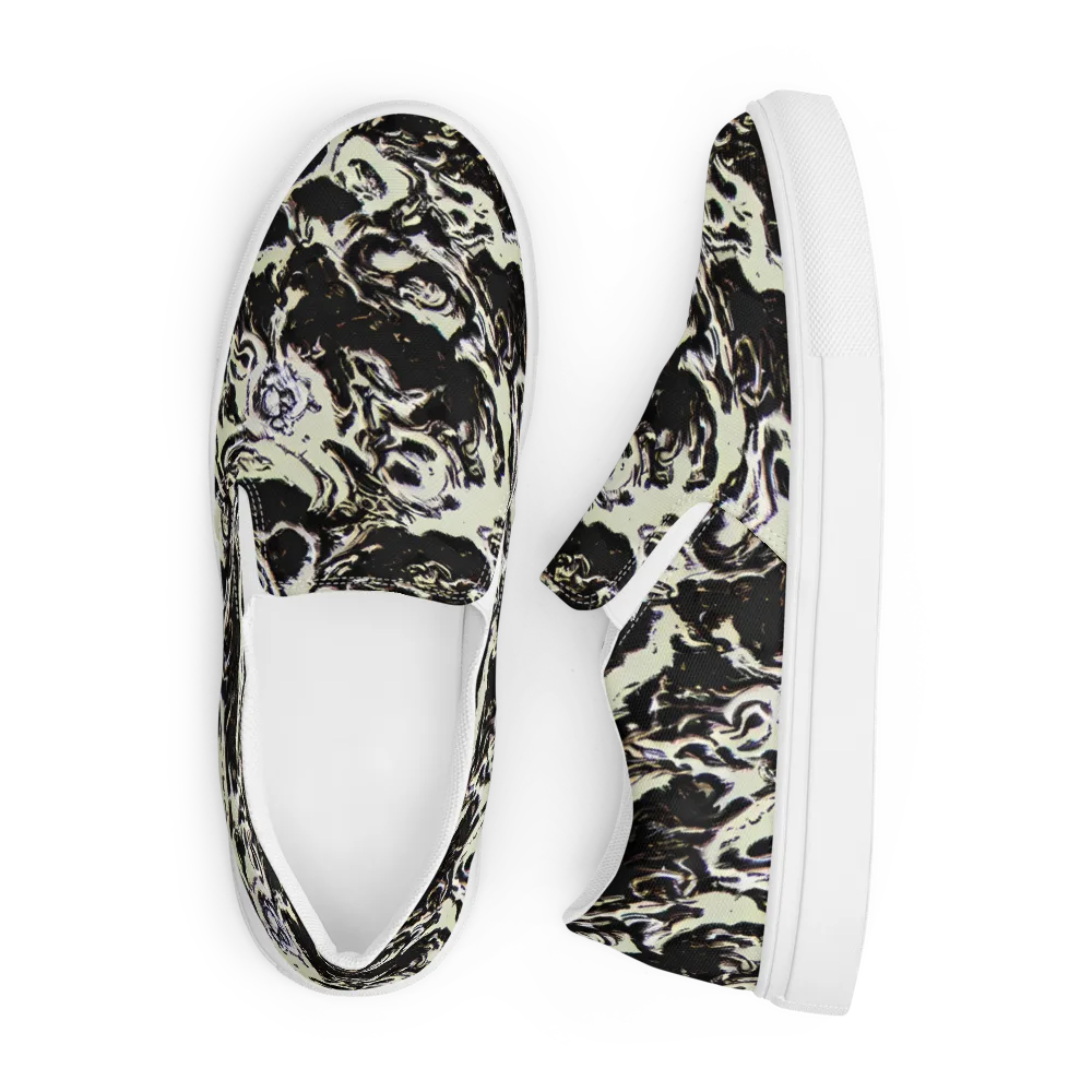 Black Opal Surge on Men's Slip-On Canvas Shoes — Front