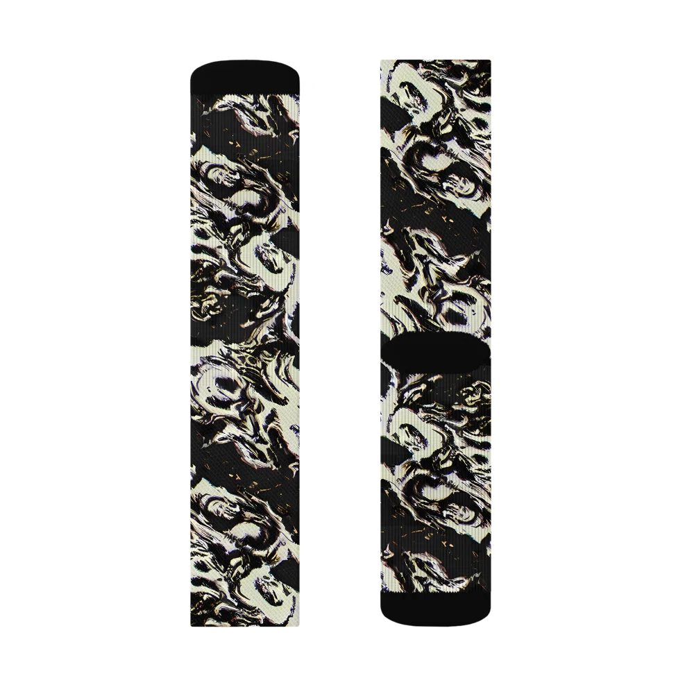 Black Opal Surge on Socks — Left Sock