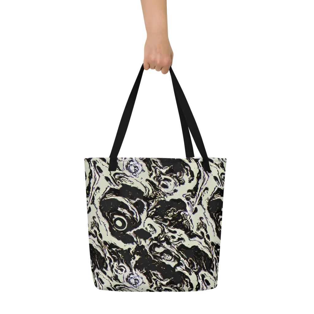 Black Opal Surge on Large Tote Bag W/ Pocket — Front