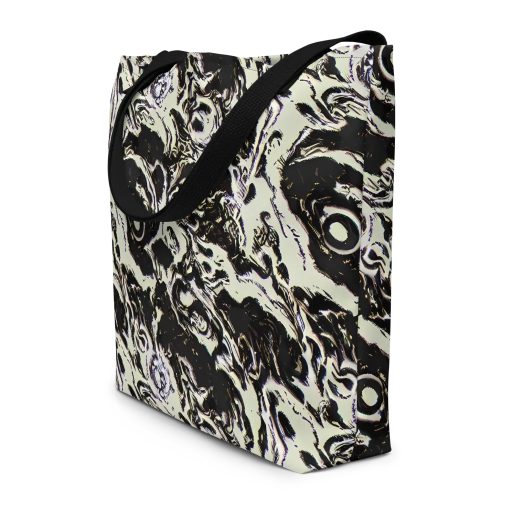 Black Opal Surge on Large Tote Bag W/ Pocket — Front