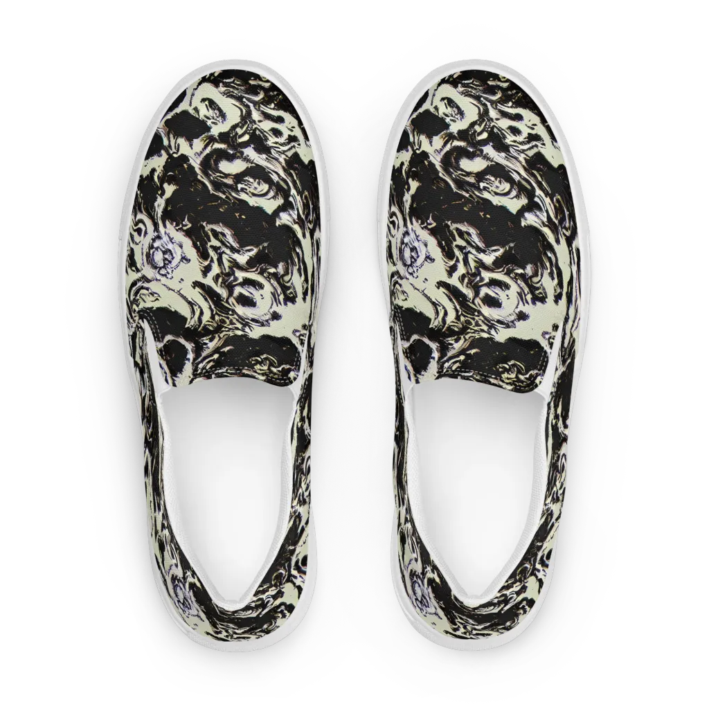 Black Opal Surge on Women's Slip-On Canvas Shoes — Front
