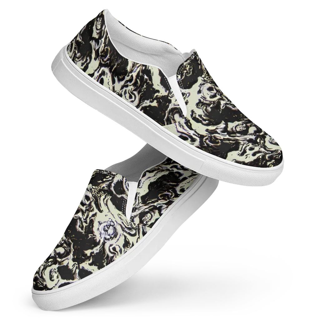 Black Opal Surge on Women's Slip-On Canvas Shoes — Front