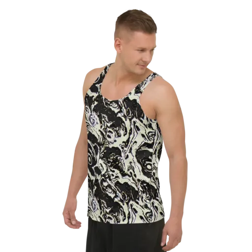 Black Opal Surge on a Men's Tank Top