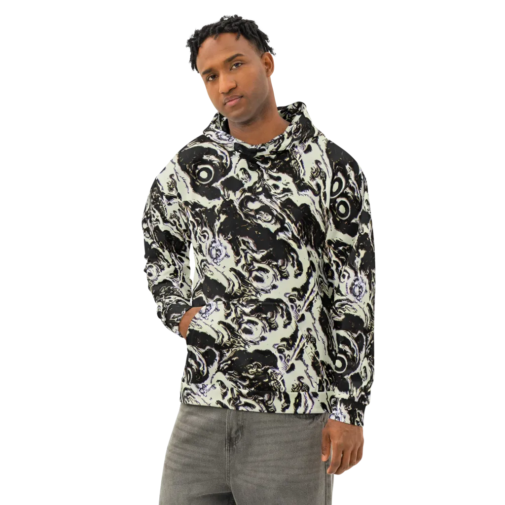 Black Opal Surge on Cotton Hoodie — Left Front