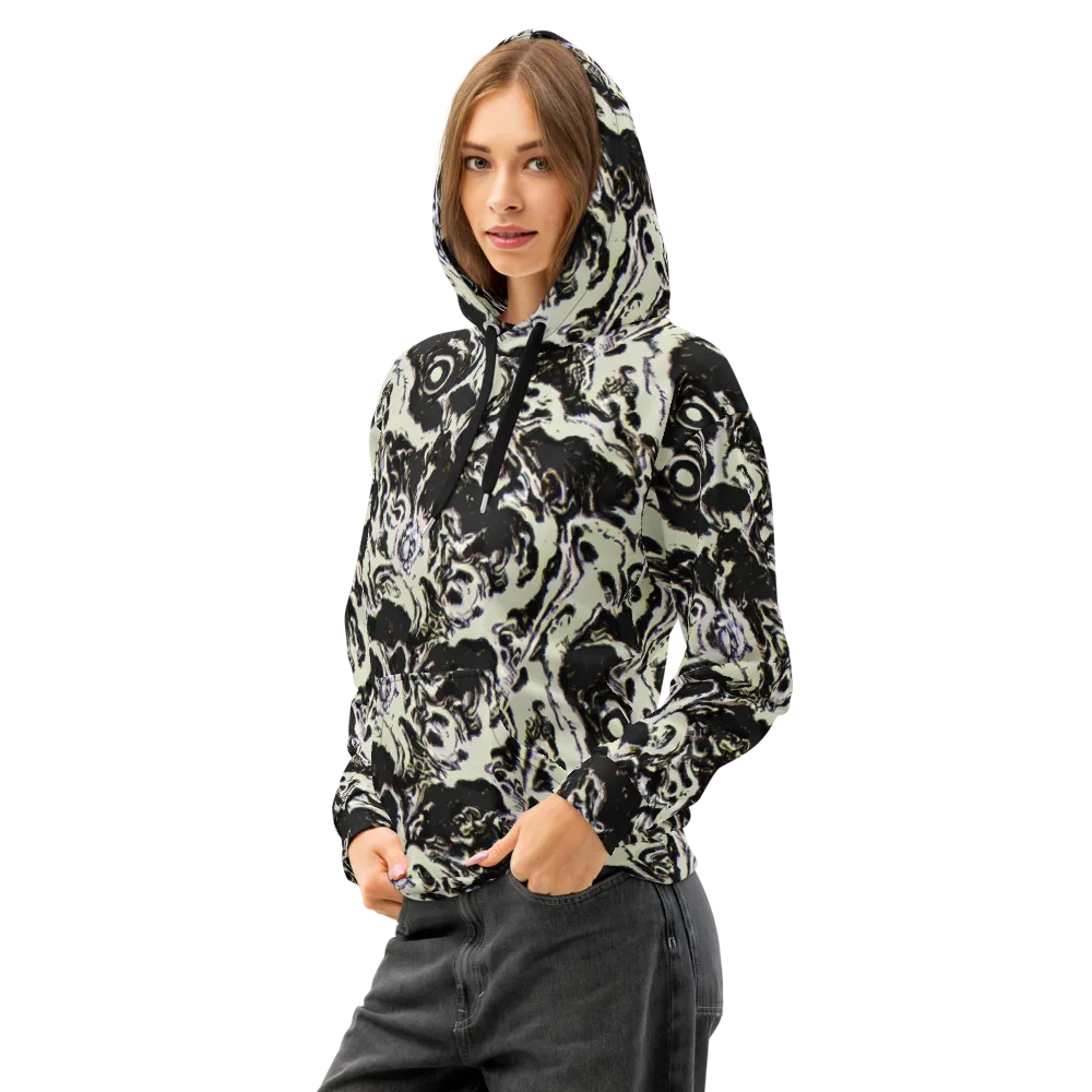 Black Opal Surge on Cotton Hoodie — Left Front