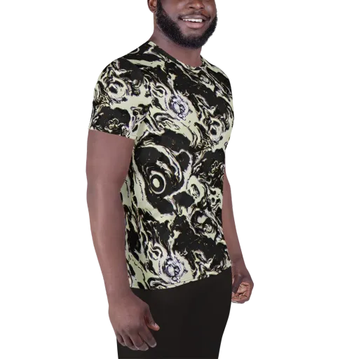 Black Opal Surge on a Men's Athletic T-Shirt